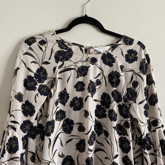 LC Lauren Conrad Runway Women S Floral Bell Sleeves Open Back Flutter Blouse - Picture 5 of 12